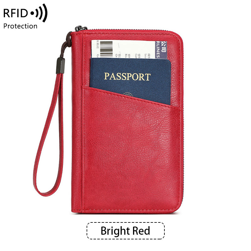 Picture of Cross-border New RFID Anti-magnetic Wallet Zipper Passport Bag Certificate Bag Air Ticket Storage Bag Multifunctional Passport Wallet