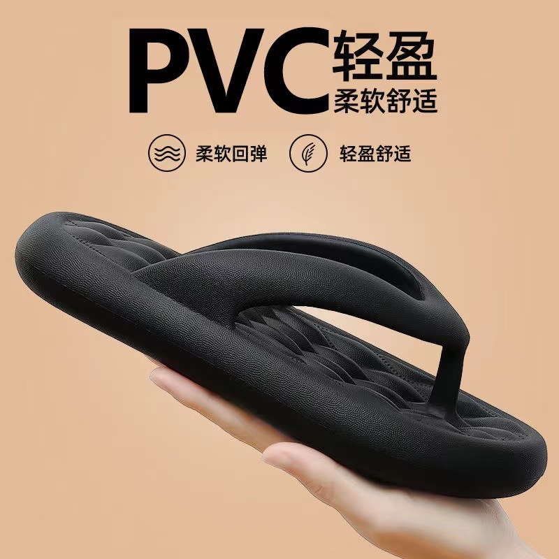 Women's Summer Outer Wear 2025 New Anti-Slip Outdoor Beach Flip-Flops Pvc Sandals for Women