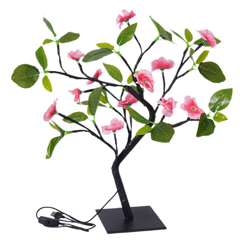 Cross border new led peach blossom plum blossom tree lamp room decoration home decoration gift Decoration lamp