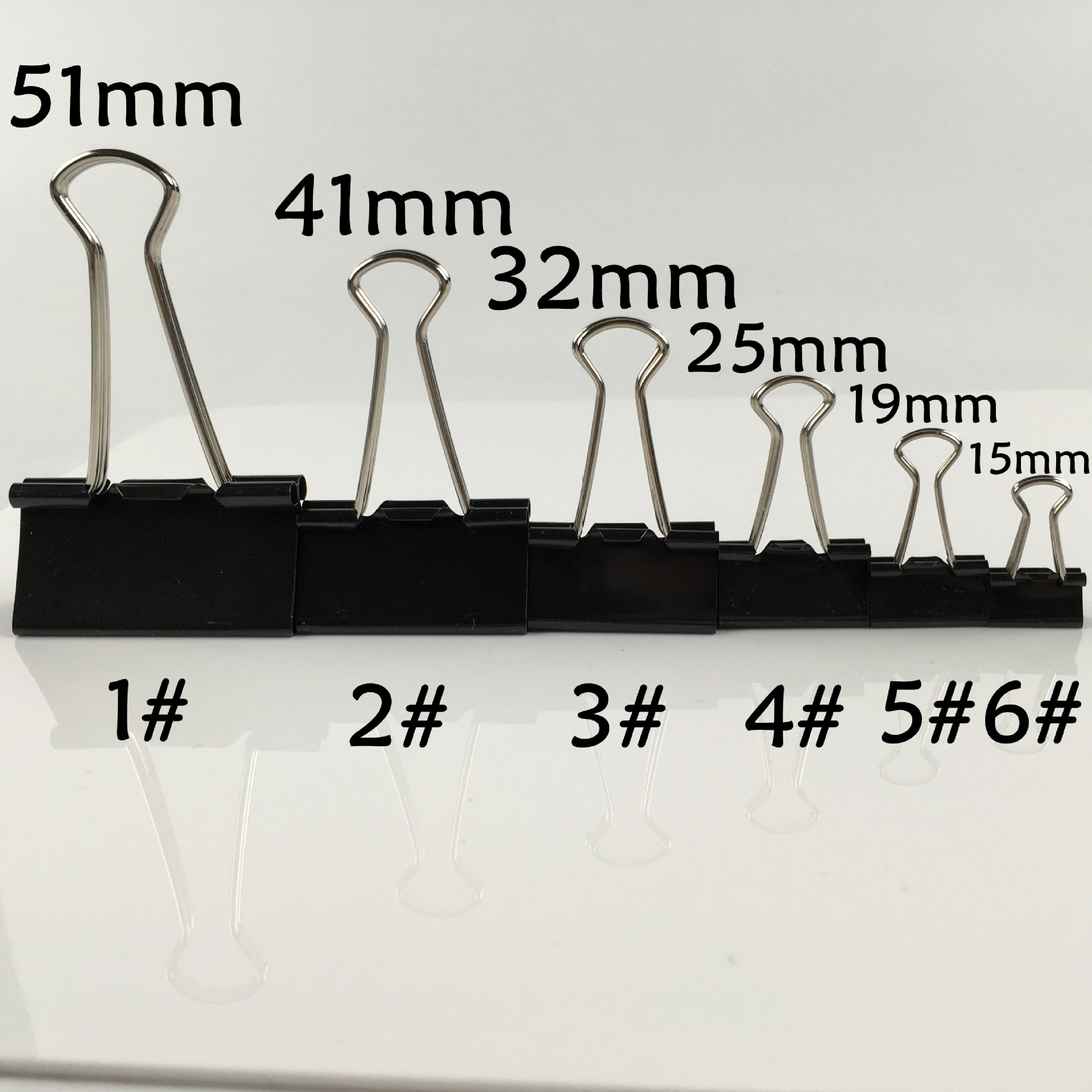 Picture of Black long tail ticket clip metal binding file clip color dovetail clip bill clip full model wholesale