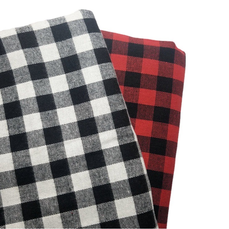 Spot Brushed TC Plaid Woven Flannel Christmas Plaid Scottish Polyester Cotton Yarn-dyed Jacquard Fabric