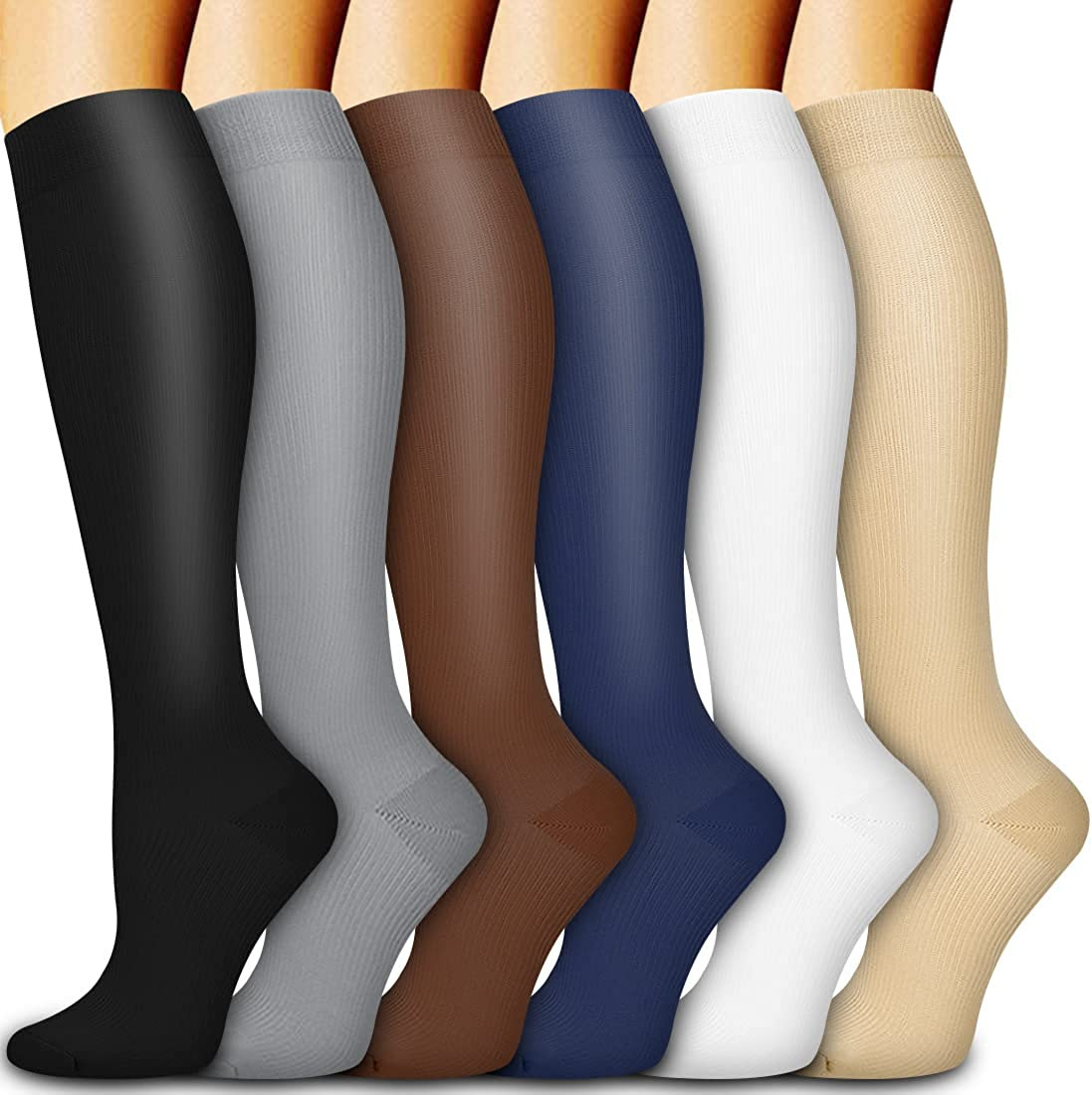 Picture of Solid Color Sports Compression Socks Anti-flexure Compression Socks Running Stretch Socks Suitable for Nurse Wrap Calf