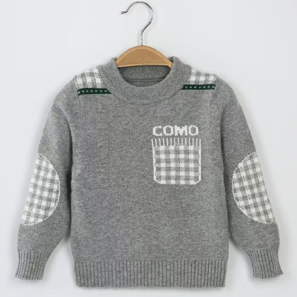 Picture of Factory wholesale children's cashmere sweater Korean version of the high collar cartoon knitted pullover boys baby base sweater girls