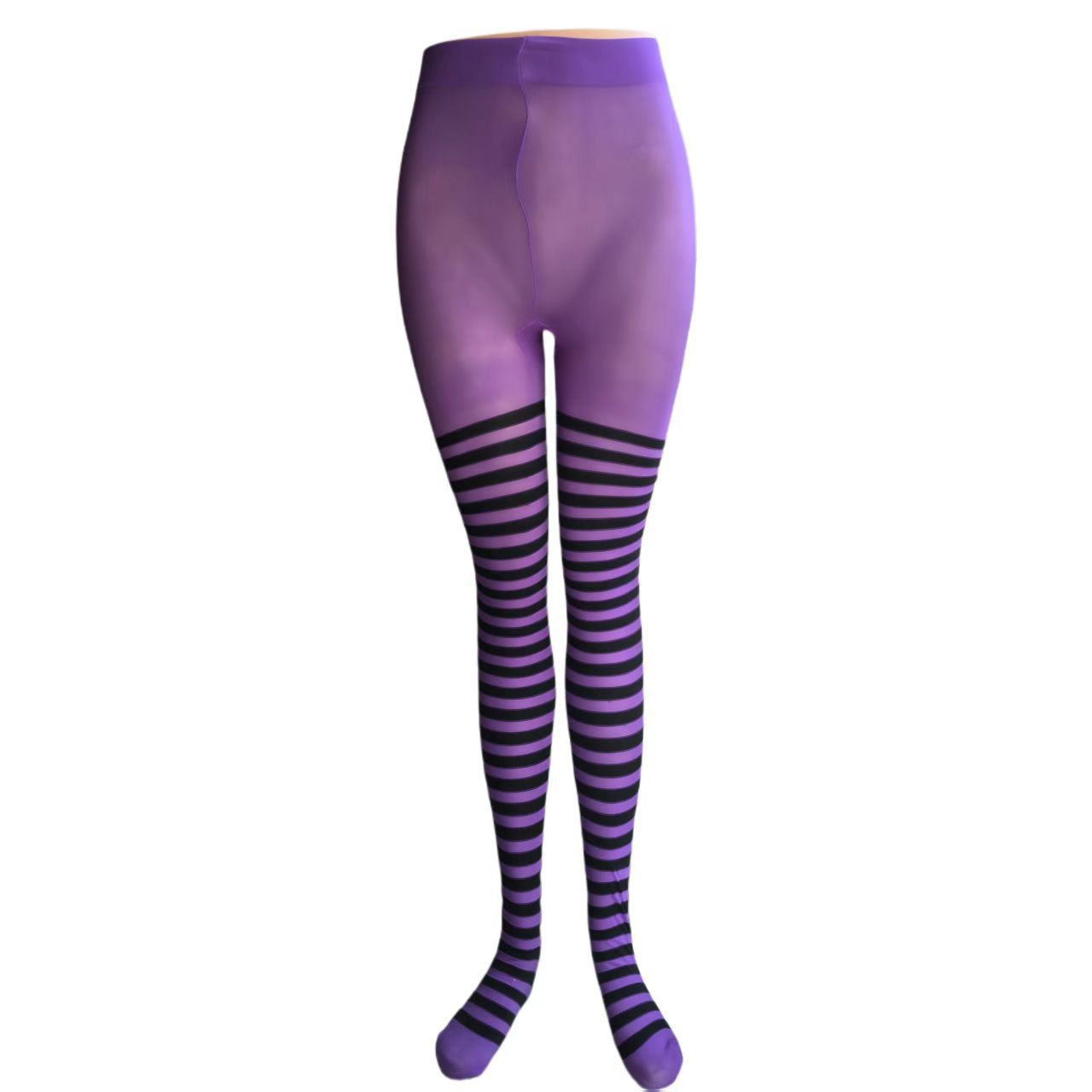 Picture of Halloween Christmas Striped Stockings Party Costume Accessories Over-the-Knee Stockings Striped Pantyhose