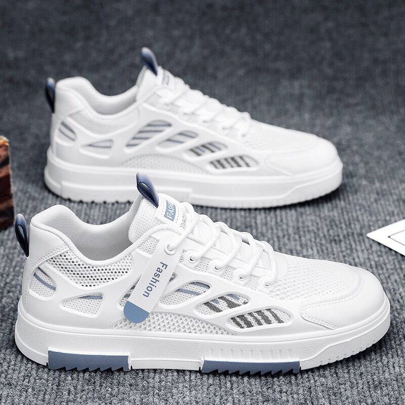 2025 New Summer Breathable Men's Lace-up Mesh Casual Board Shoes Student Flat Sports Men's Shoes All-match Trendy Shoes