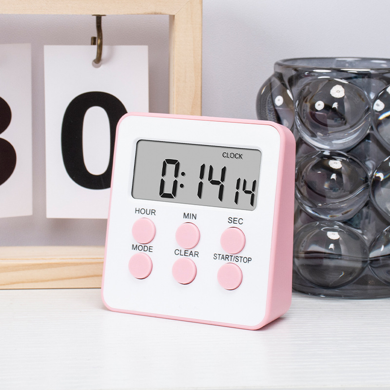 Picture of Multi-function large screen timer kitchen baking timer with clock timer student time manager