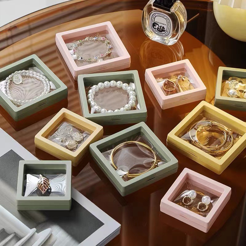 Suspended Box Jewelry Box Film Jewelry Ring Necklace Bracelet Packaging Box High-End Wearable Nail Storage Box Cover