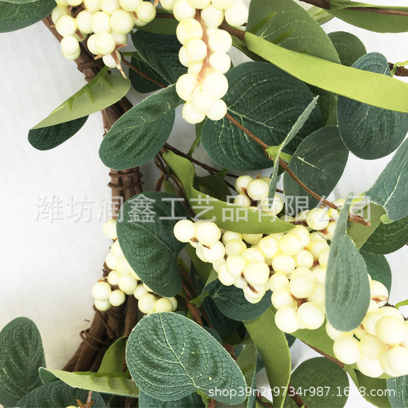Picture of In-Stock Artificial Eucalyptus Wreath Eucalyptus Leaf Wreath Home Front Door Berry Money Leaf Door Hanging Amazon Wholesale