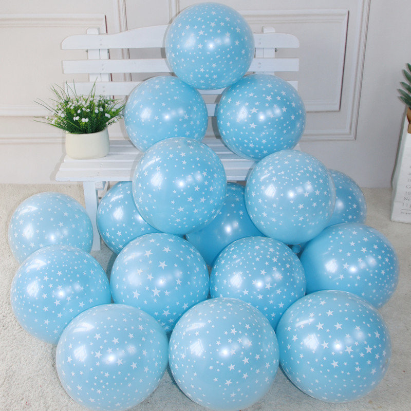 Picture of 10 Inch Thickened Sub Light Blue Ink Blue Haze Night Blue Round Balloon Birthday Bar Decoration