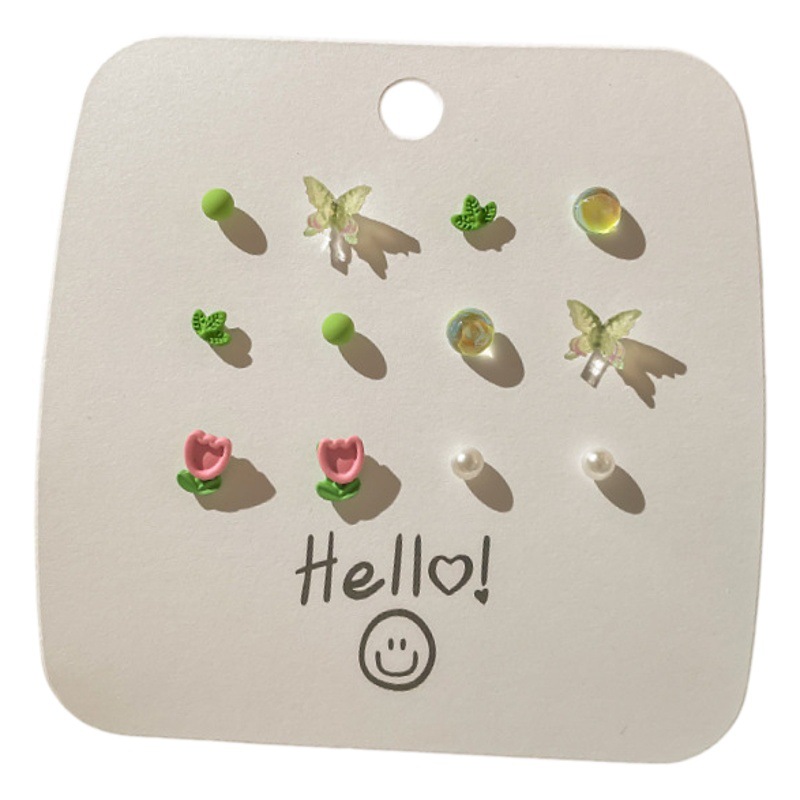 Fresh Flower Student Earrings, New Design Ear Bone Nails, Cute Butterfly Earrings, High-End Niche Jewelry Stall