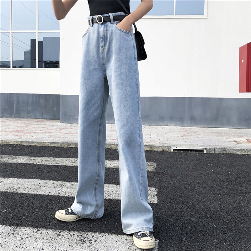 Picture of Korean version of jeans women's summer and autumn 2022 new high waist loose straight tube drape casual chubby girl wide leg pants tide