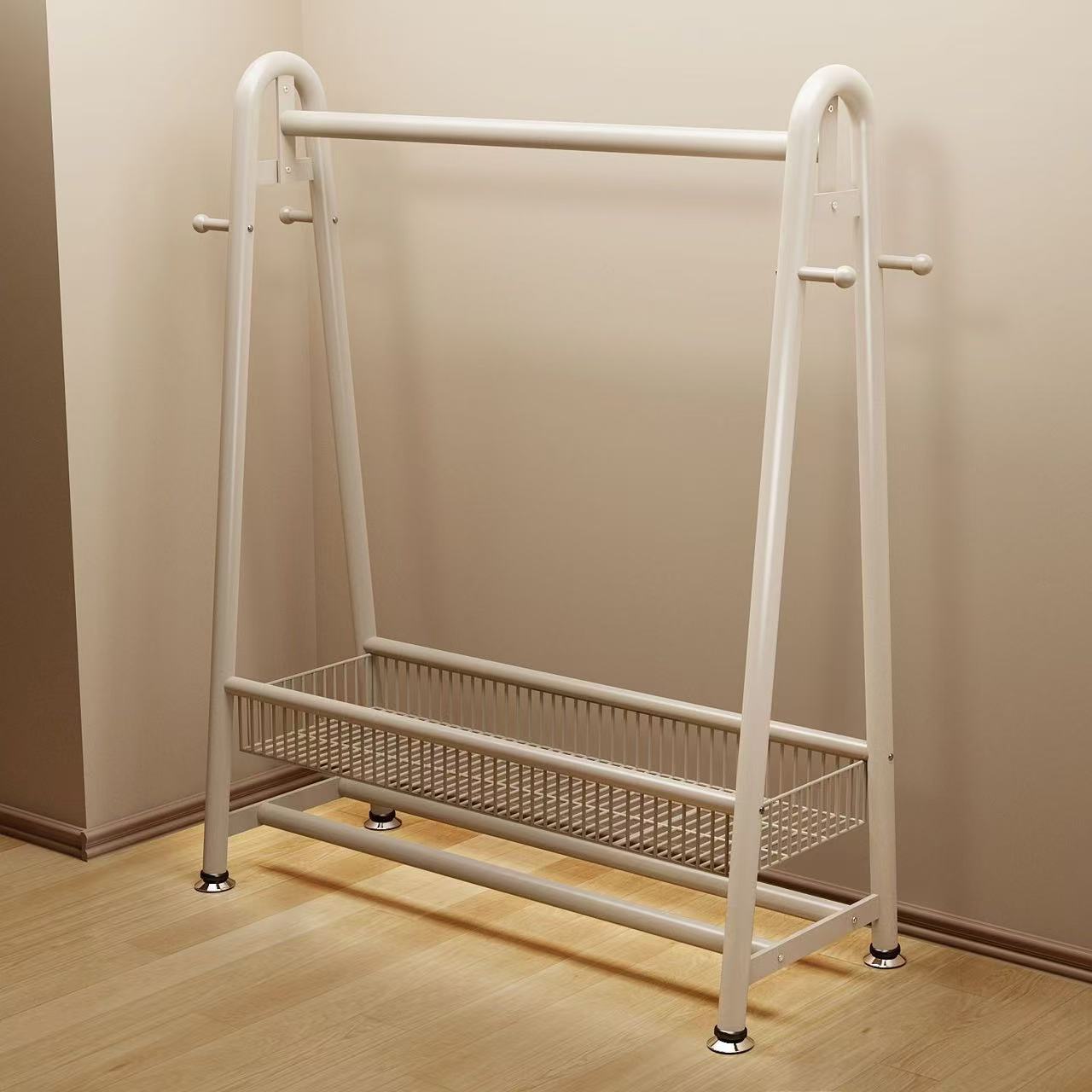 Hanger floor-to-ceiling vertical home bedroom hanging clothes rack dormitory extra thick raised coat rack balcony clothes drying rod