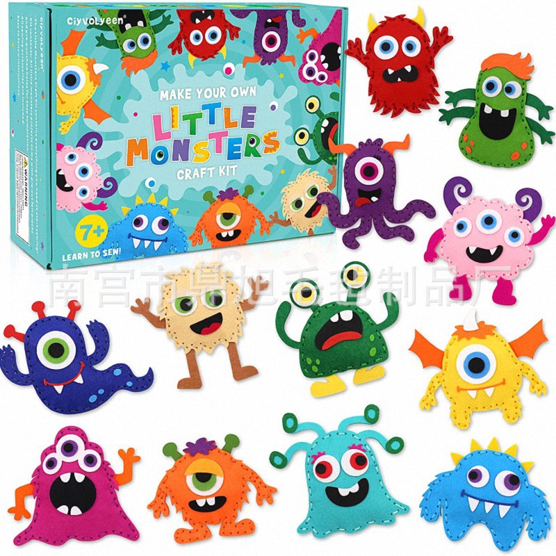 DIY Children's Early Education Sewing Set Pet Sewing Felt Monster Animals Amazon For Spot Sale