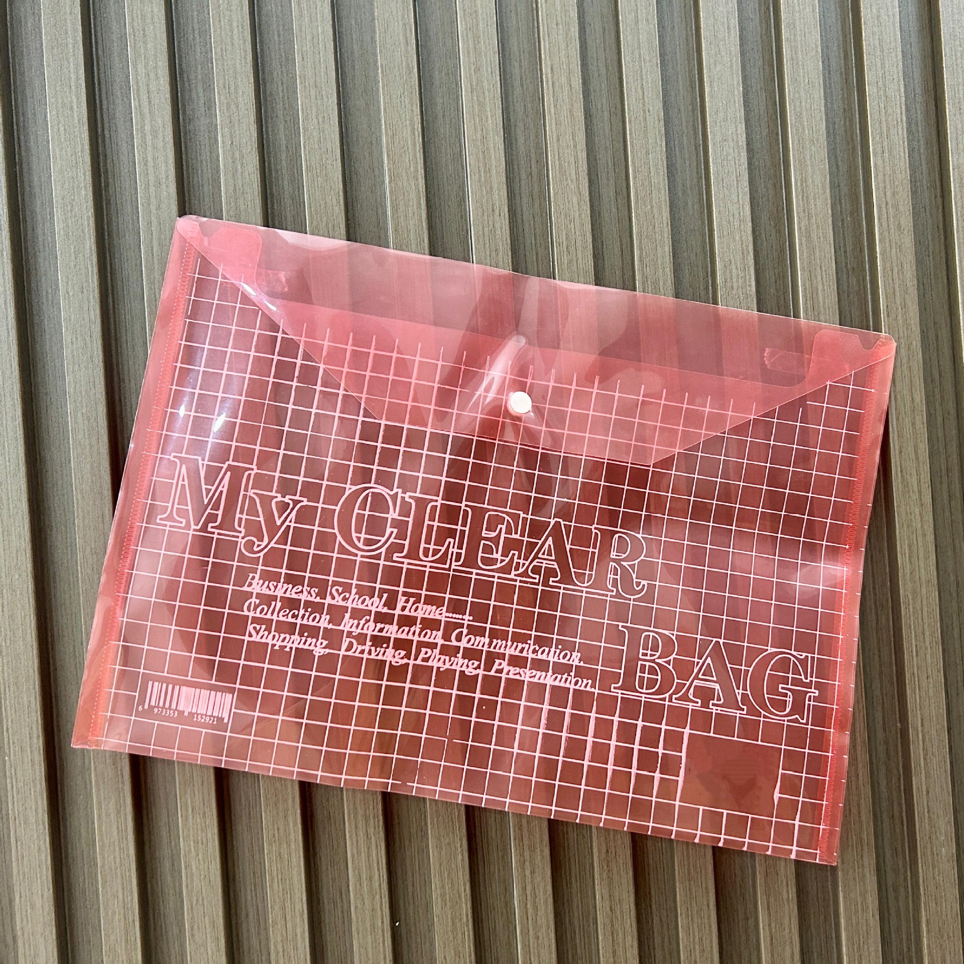 Picture of Pp Snap Button Bag Document Bag Transparent A4 Storage Bag File Bag Printed Button Bag Information Bag Pencil Case Subject