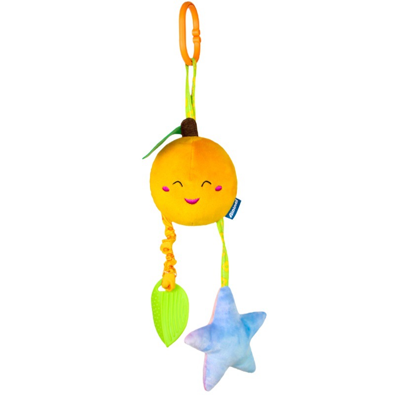Aipinqi Baby Wind Chime Stroller Pendant Baby Soothing Plush Three-Piece Set Toy Fruit Rattle with Teether