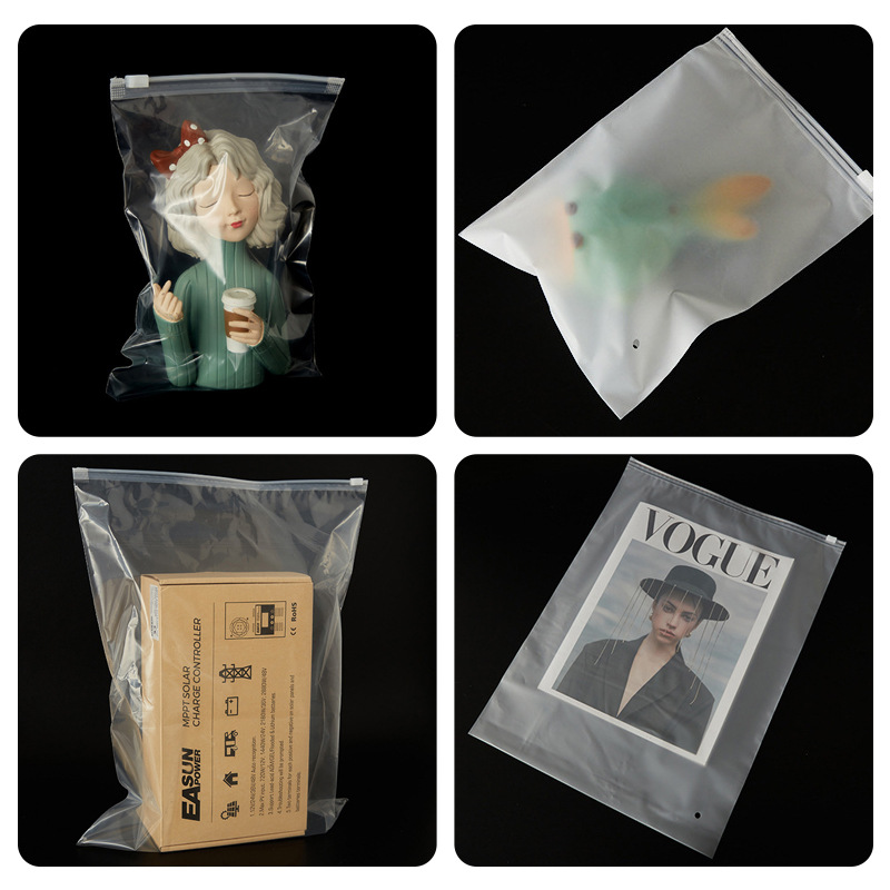 Cpe Frosted Zipper Bag Clothing Packaging Bag Transparent Clothing Storage Bag Underwear Frosted Zipper Bag Packaging Bag