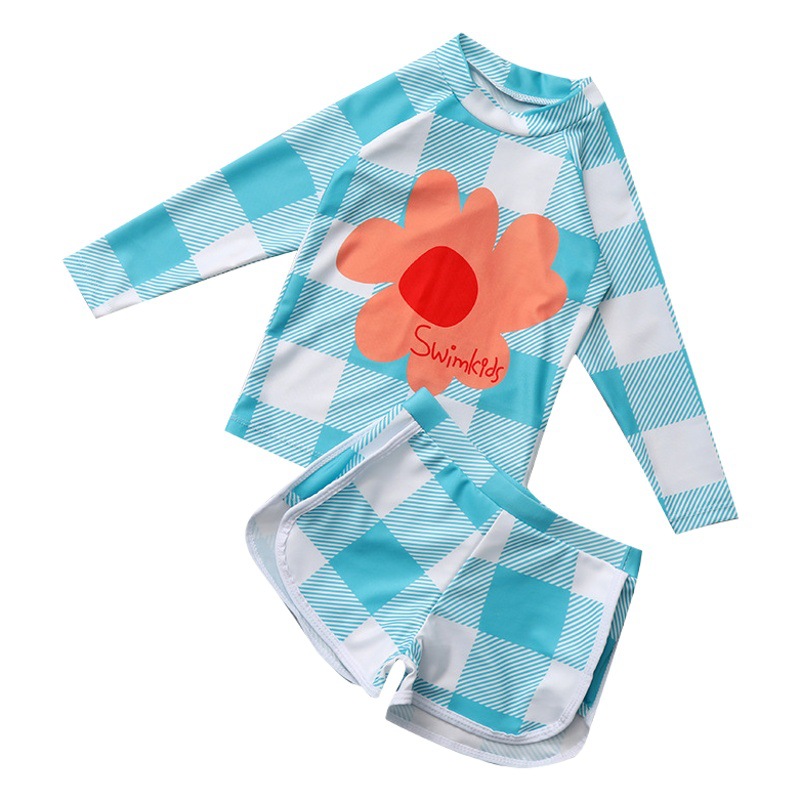 Children's Swimwear Sunny Girl Children's Swimwear Girl's Summer Split Girl's New Style Big Girl's Princess Long Sleeve Shorts