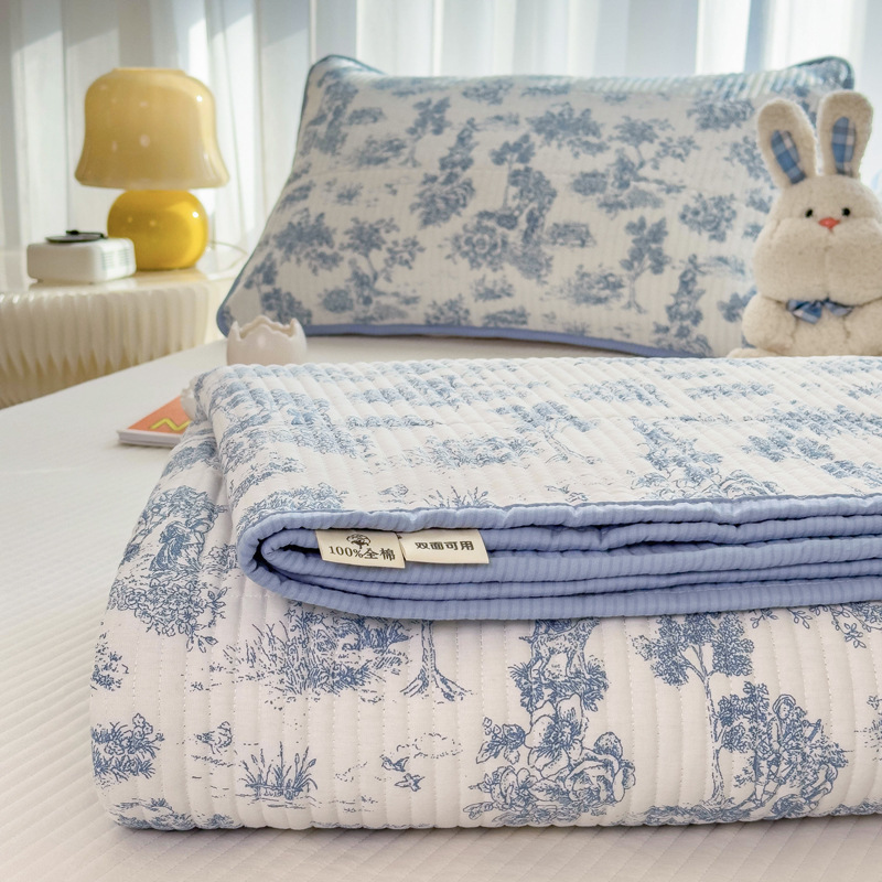 Picture of Cross-border New Ins Style Cotton Bed Cover Soft Waxy Cotton Single-piece Cotton Bed Sheet with Tatami Non-slip Mattress