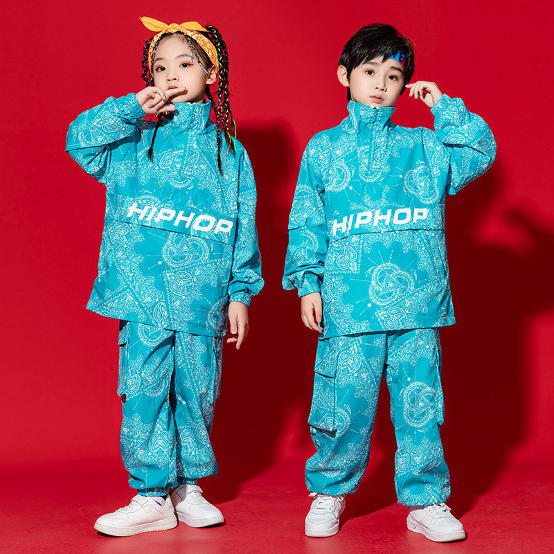 Children's Hip Hop Hip Hop suit Korean Style Children's Modern Dance Hiphop Fashion Clothes Jazz Dance Cool Performance Clothes