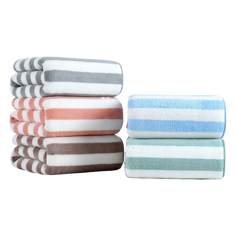 Encrypted Thickened Coral Fleece Towel Gift Absorbent Bath Towel Soft Striped Small Towel Factory Household Square Towel