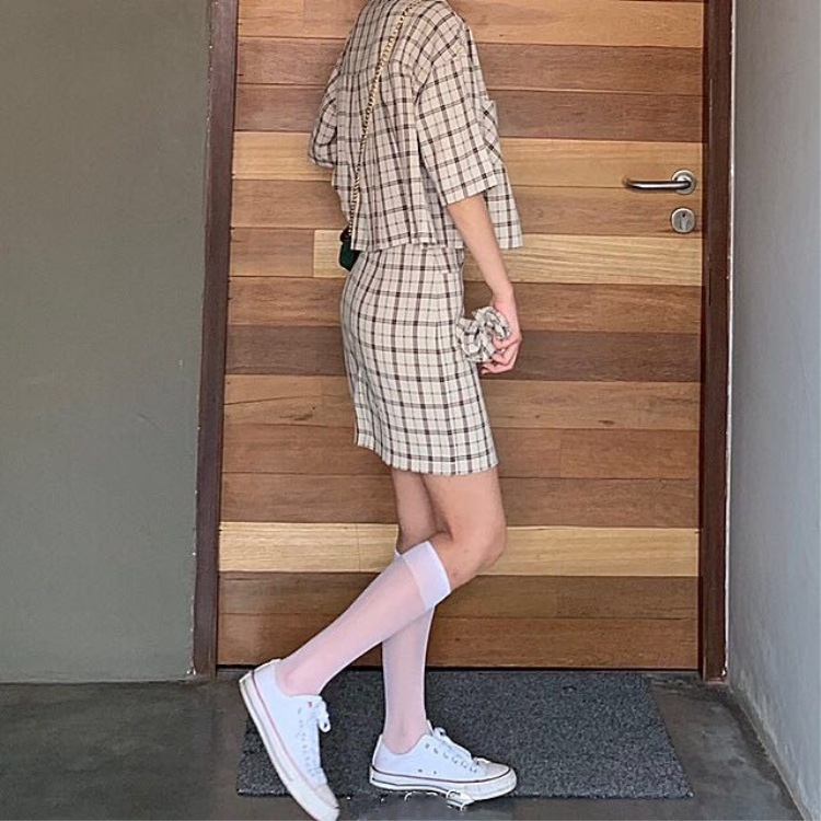 Japanese INS Style All-match White Mid-length Socks and Knee-length Socks Thin Core-spun Silk Cuff Socks Students Silk Socks for Children