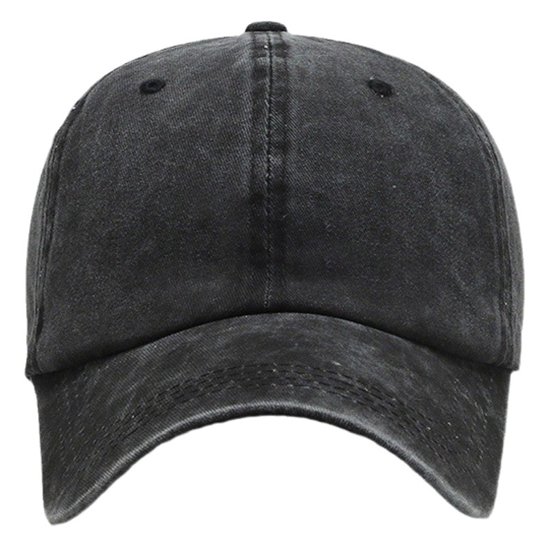 Hat Women's Spring and Summer Korean Style Old-fashioned Retro Curved Corner Duck Tongue Hat Light Plate Solid Color Baseball Cap Couple Water Wash Cap for Men
