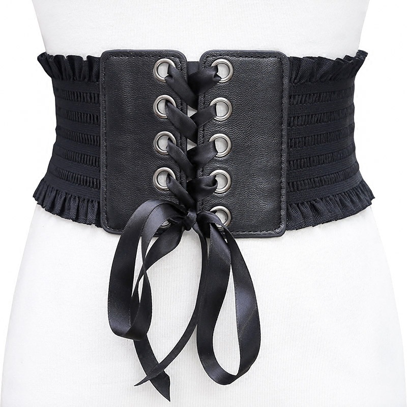 Women's Tassel Bow Lace Belt Super Wide Waist Seal Fashionable Skirt Strap Decorative Waist Seal Korean-style All-match Women