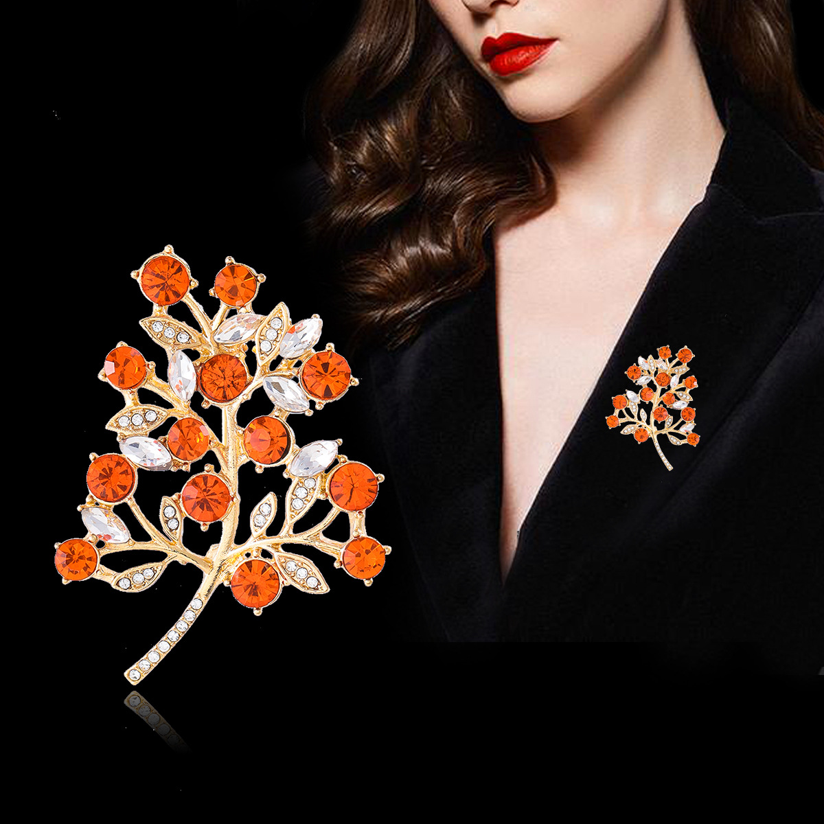 New High-grade Lucky Tree Brooch Ins High-end Clothing Accessories Diy Corsage All-match Exquisite Anti-walking Pin