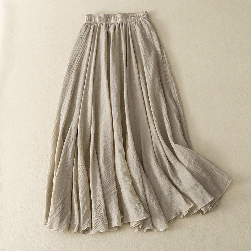 Picture of Japanese and Korean Stock Fine Cotton Ruffled Double-Layer Skirt with Loose Waist A- Line Skirt Large Swing Skirt for Women
