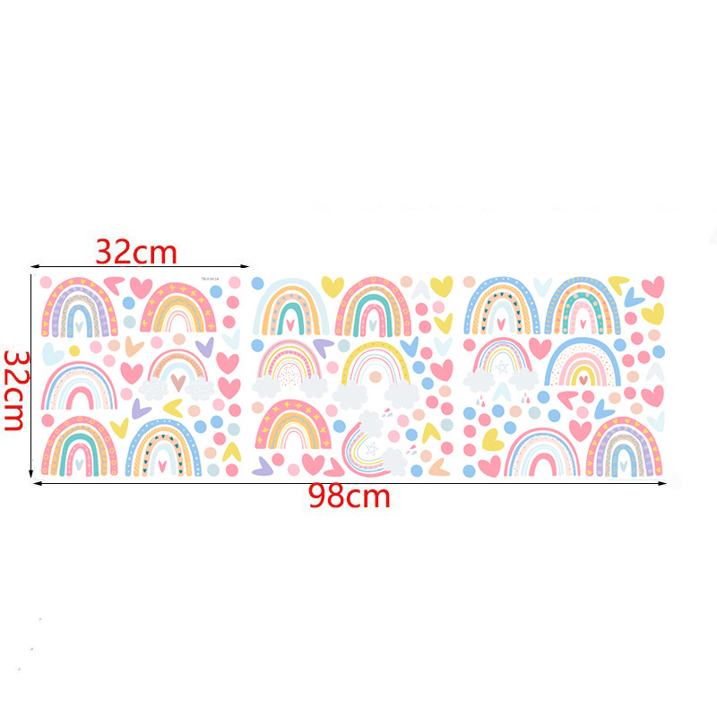 Picture of Cross Border Bohemian Rainbow Wall Stickers ins Children's Room Decoration Stickers Love bobo Dot Sticker