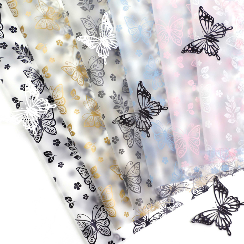 Butterfly Love Waterproof Butterfly Fog Paper Flower bouquet Wrapping Paper Material Flower Shop Floral Materials Wholesale New