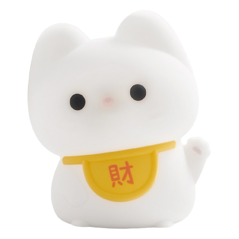Practical Girl gift lucky cat night light student decoration children's Pat soft silicone timing sleeping light