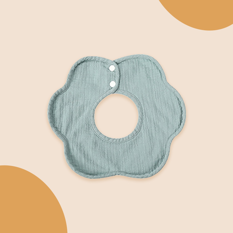 Picture of Gauze Peas Velvet Baby Petal Bib Pure Cotton Baby Sipe Towel Pure Cotton Waterproof Autumn and Winter Thickened Newborn Bib