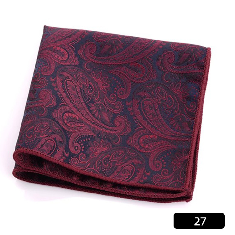 Picture of Men's suit small square scarf factory wholesale fashion polyester fashion accessories vintage embroidery pattern pocket towel men's clothing