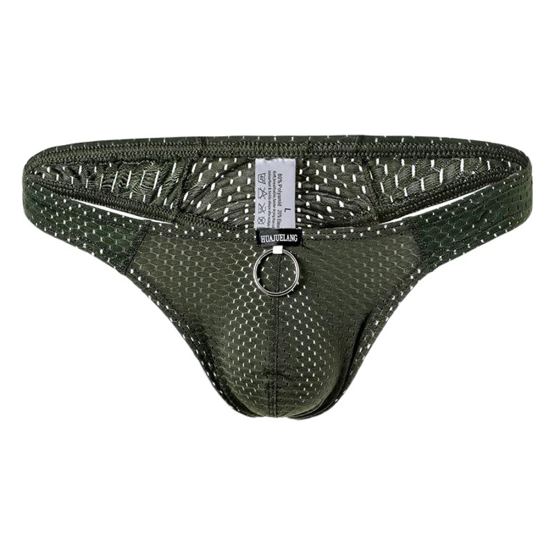 Picture of Thong men's sexy breathable fashion underwear honeycomb mesh ice silk nylon high-end comfortable T pants