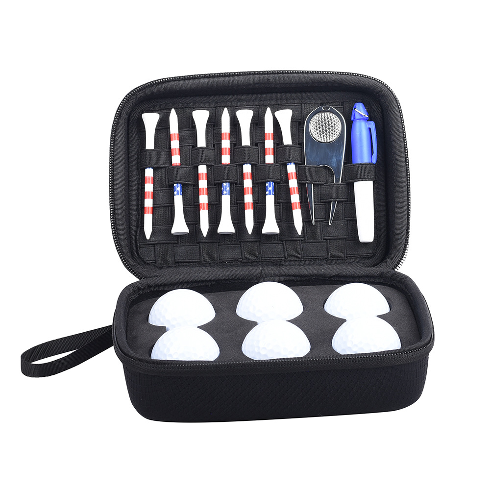 Golf Storage Box with 6 Golf Accessories Bags Eva Hot-Pressed Golf Accessories Organizer Bag