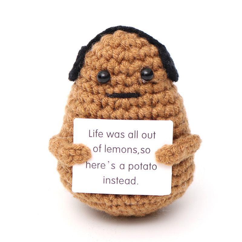 Picture of Cross-Border Hot-Selling Wool Crochet Positive Energy Potato Knitted Wool Cucumber Positive Energy Wool Crocheted Doll Finished Product