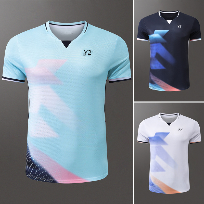 New Badminton Clothes Short-sleeved Tennis Clothes Boys and Girls Students Volleyball Clothes Quick-drying Sportswear Team 2119