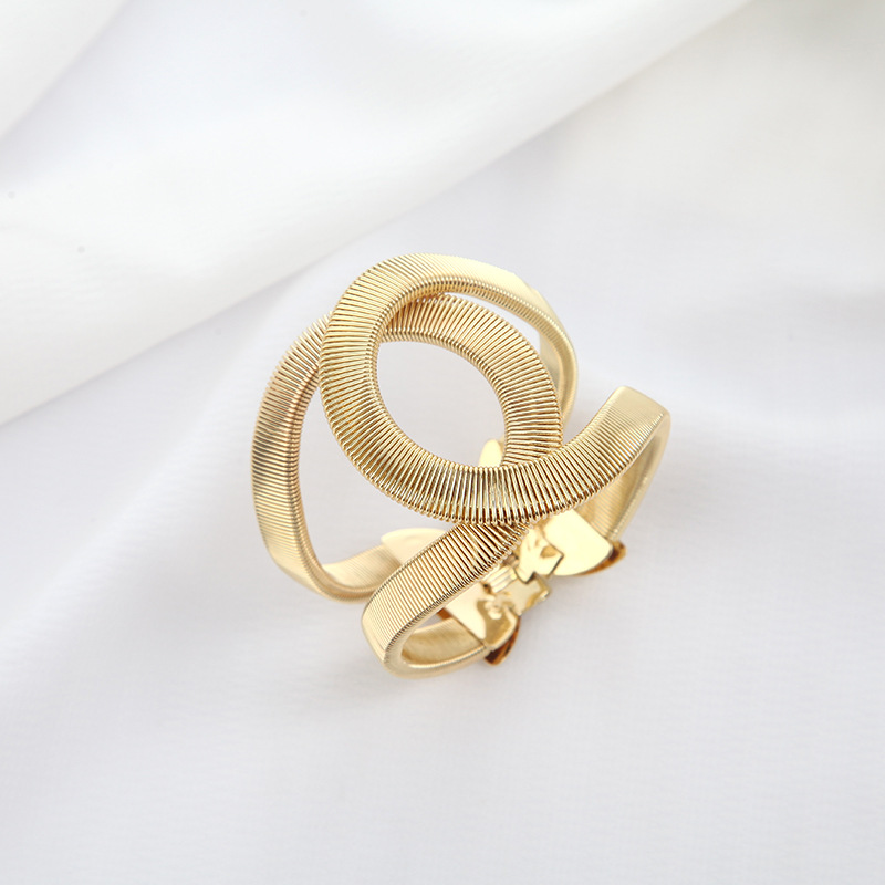 Picture of Hot European and American Fashion Metal Exaggerated Punk Double-sided Hollow Point Drill Bracelet Curtain Strap Diamond Curtain Buckle