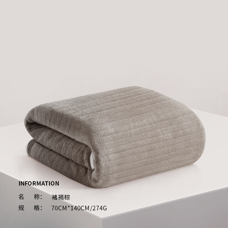 Picture of Sanli Towel Coral Fleece Bath Towel Adult Bath Towel Thickened Striped Bath Towel Wrap Bath Towel Couples Wearing Bath Towel