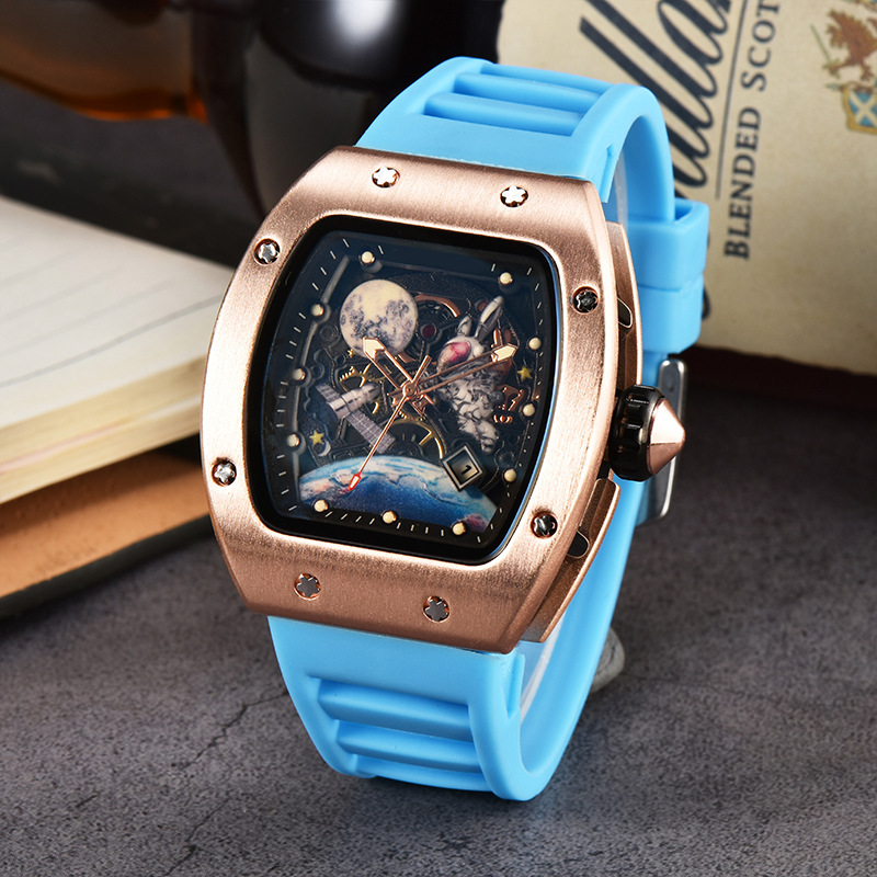Picture of Factory wholesale foreign trade new barrel-shaped space astronaut luminous hollow tourbillon fashion men's wrist watch