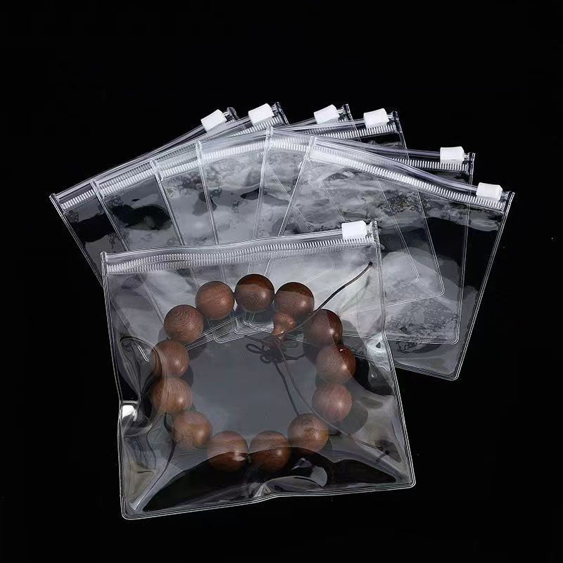 pvc transparent zipper bag text play bracelet self-sealing bag jewelry storage bag stationery file plastic packaging bag