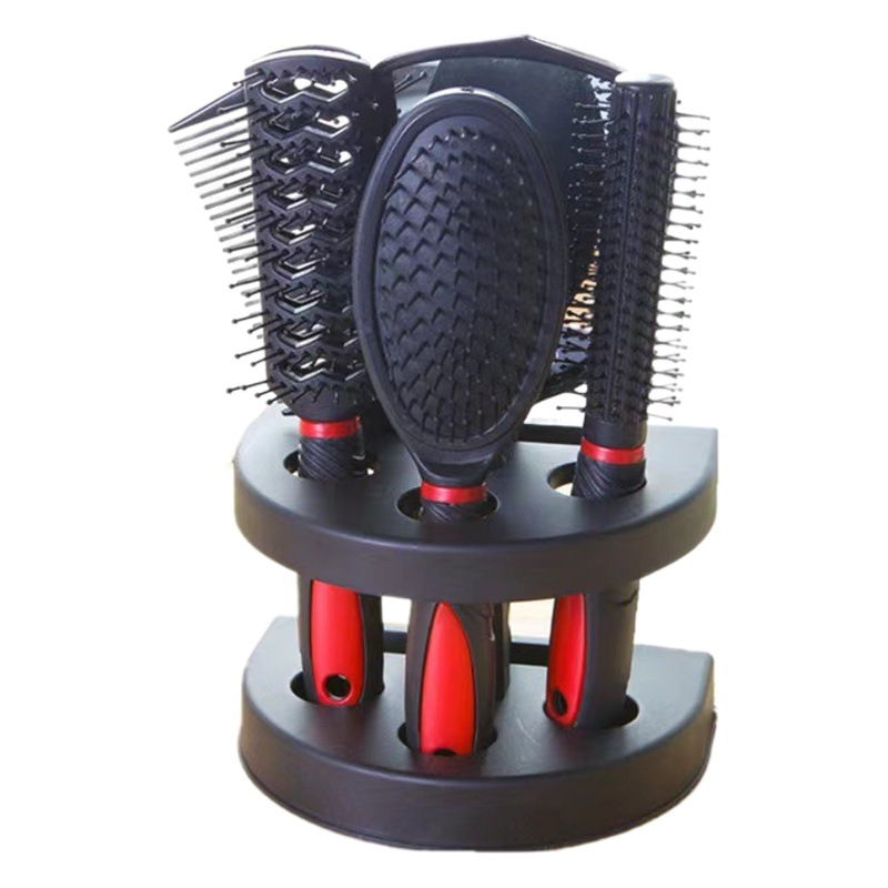Picture of Cross-Border Supply Mirror Comb 5-Piece Hairdressing Comb with Base Set Massage Scalp Beauty Comb Yiwu Supply