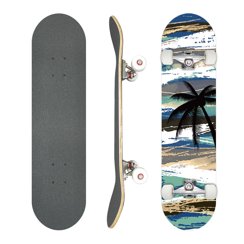 Picture of 31 inch skateboard professional adult street maple four-wheel beginner children double rocker concave skateboard