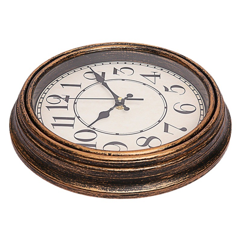12 inch retro clock wall clock living room bedroom fashion brush gold fade creative clock Wall watch silent quartz clock