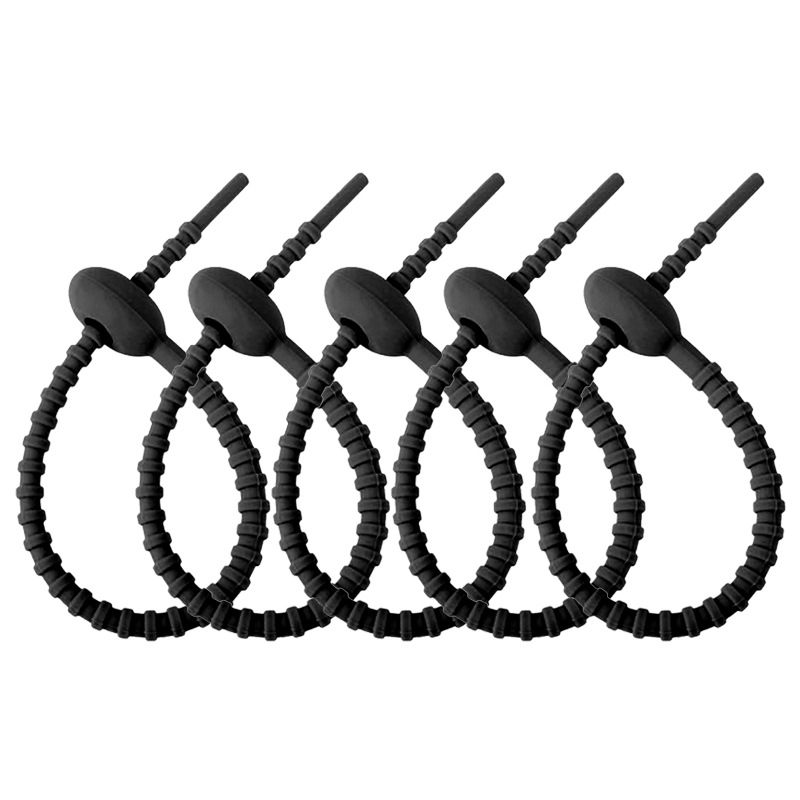 Picture of 215mm silicone cable tie data line storage finishing winder DIY key chain jewelry pendant color lanyard
