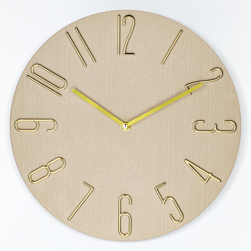 Picture of 30cm Clock Wall Clock Living Room Clock Wall Hanging Watch Quartz Clock Wall Hanging Creative Silent Wall Clock