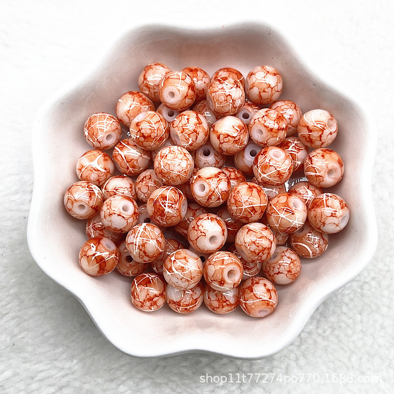 Picture of In stock two-color round beads glass beads loose beads handmade diy bracelet accessories wholesale necklace jewelry beaded material