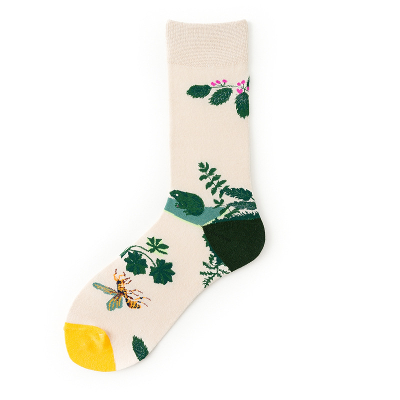 Picture of Mid-Calf Trendy Socks, Fashionable and Comfortable, Elegant Couple Socks, Long Socks for Export, Trendy Oil Painting Style, Jk Internet Celebrity High Socks, Wholesale