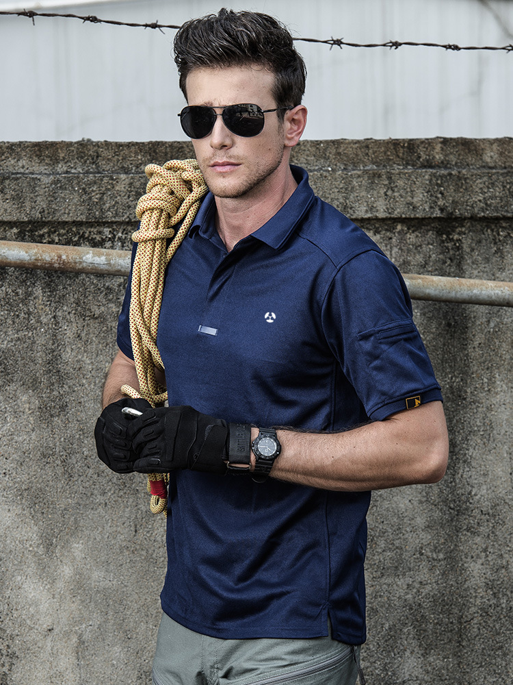 Picture of Mingpeng Outdoor Quick-drying Clothes Lapel Polo Shirt Short-sleeved Men's Sports Sweat Clothes Tactical T-shirt Physical Training Clothes